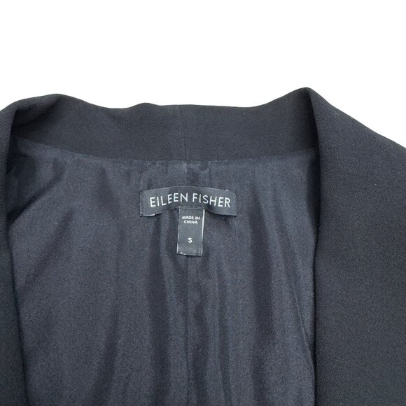 Eileen Fisher Women's Black Sleeveless 100% Silk Open Front Vest Jacket, Size S - Picture 5 of 7